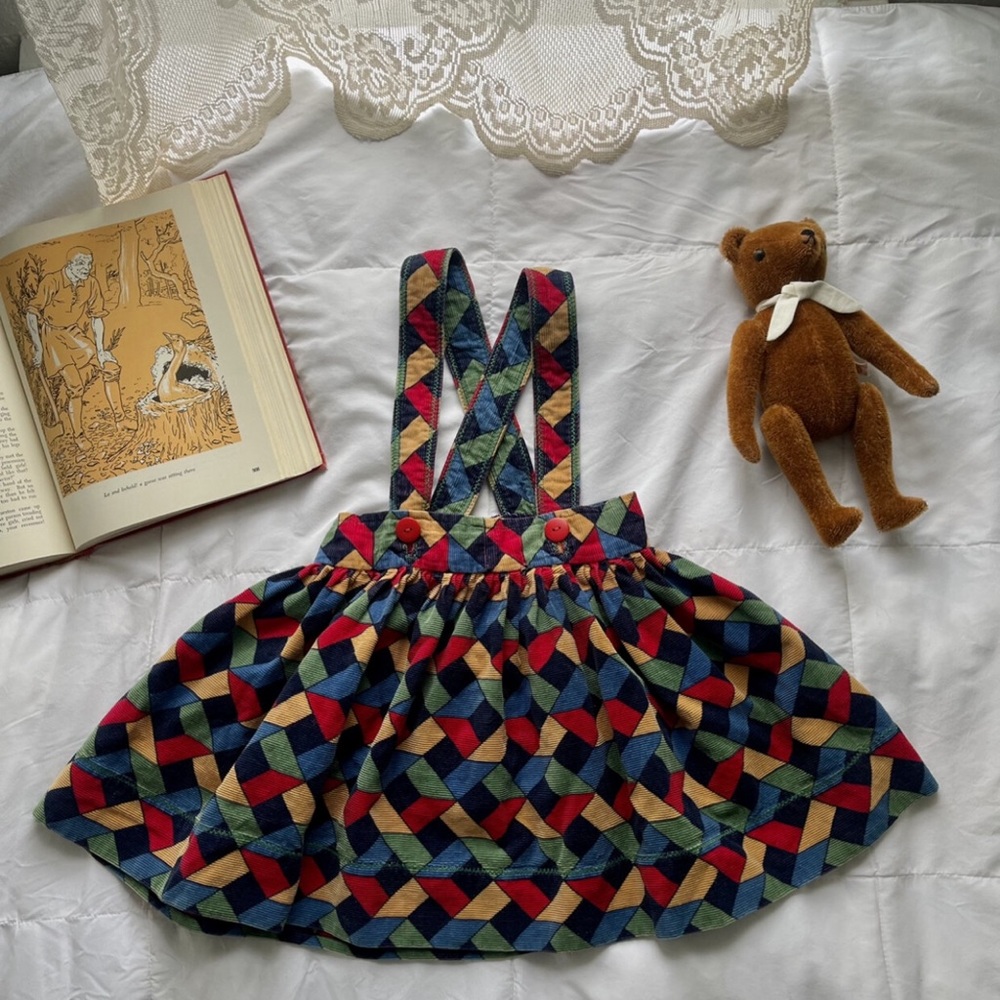 Vintage Handmade Pinafore Eloise Style Baby Corduroy